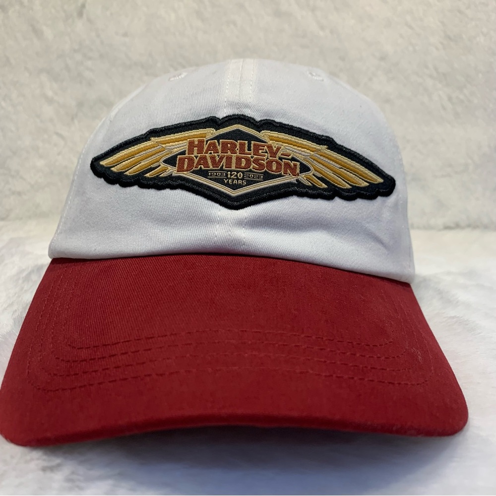 Harley-Davidson 120th Anniversary Speedbird Cap Women's 97757-23VW White Maroon